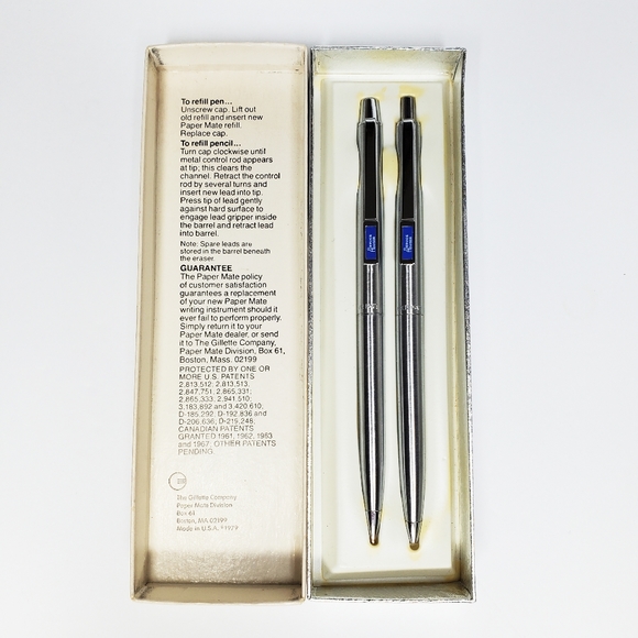 Vintage Paper Mate 'Service Advisor' Chrome 79' Pen Pencil Car Employee Gift Set - Picture 6 of 14